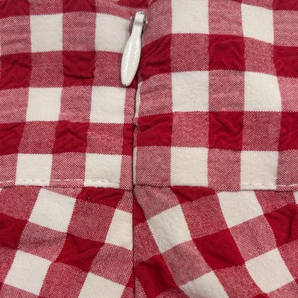 ZARA Gingham Pleated Skort Red & White Check Size S - Picture 8 of 11